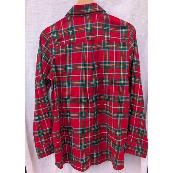 Old Navy Womens Lightweight Flannel Tunic Shirt Red Tartan Size Medium NWT - Picture 3 of 4